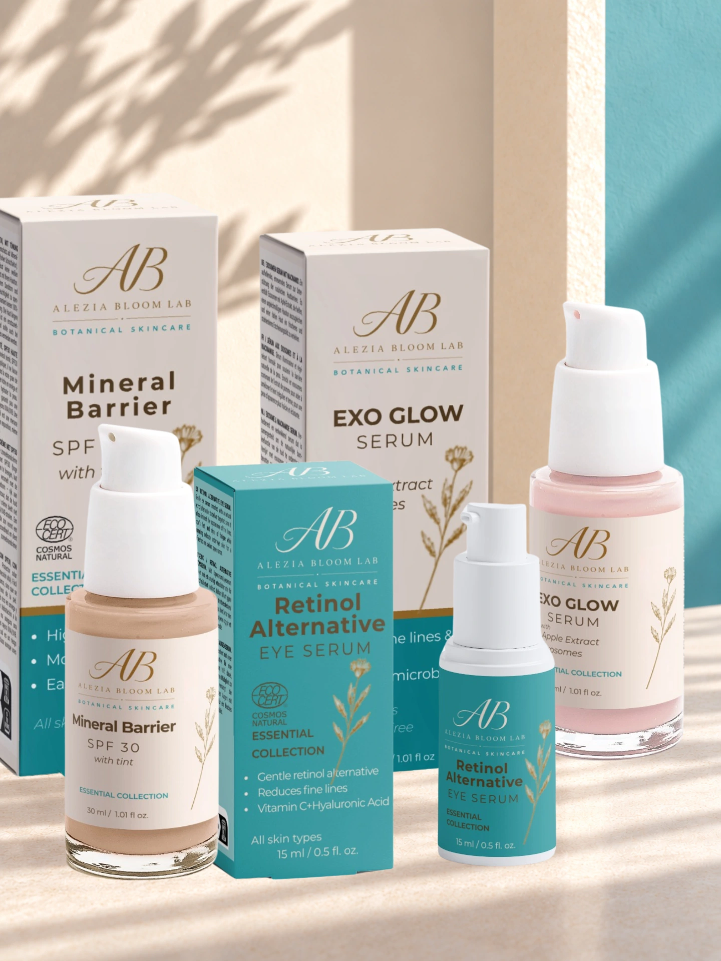 Morning Glow & Protect TRIO con los productos visibles