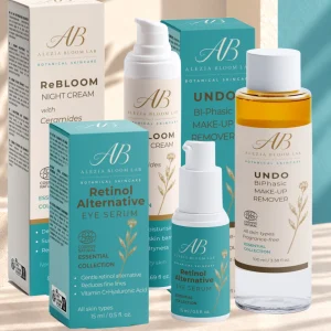 Evening Reset Ritual TRIO cu produsele componente vizibile